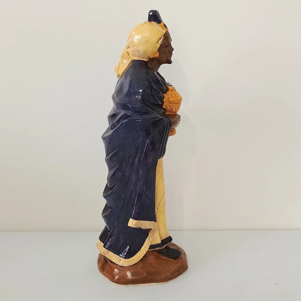Vintage Hand Painted Chalkware Standing Wiseman Figure Nativity Replacement 13